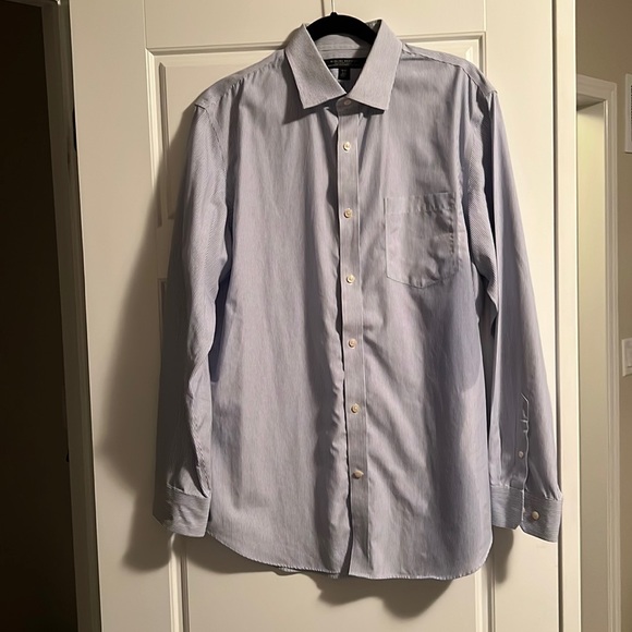 Banana Republic Non-Iron Class Fit Dress Shirt - Blue / White fine stripes - Picture 1 of 2